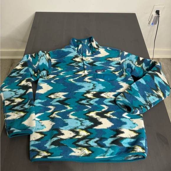Patagonia Synchilla Snap-T Fleece Women’s Trout Tales Elwha Blue - Picture 2 of 9